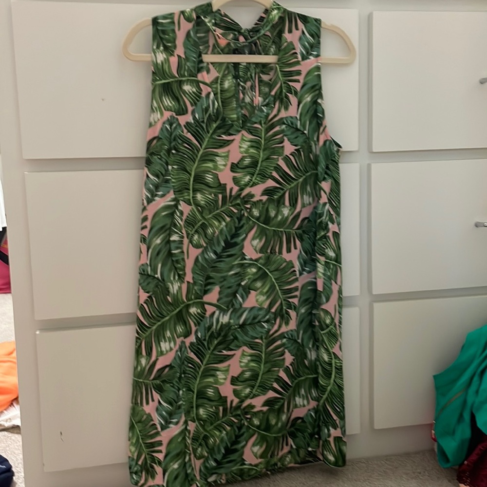 Pink and green palm dress